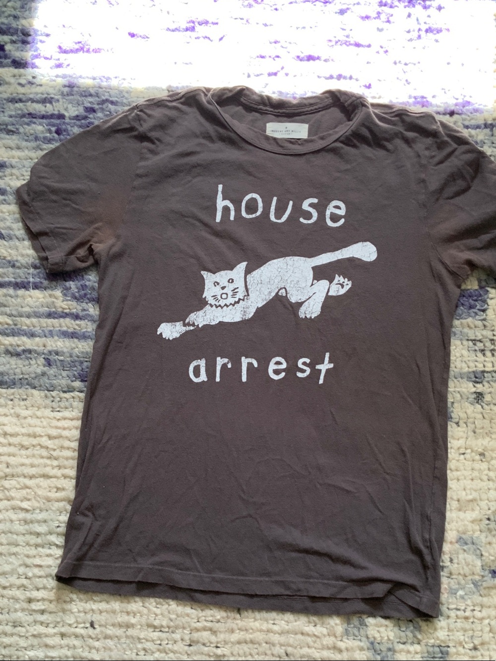 imogene + willie Brown "house arrest" Cat Graphic Tee